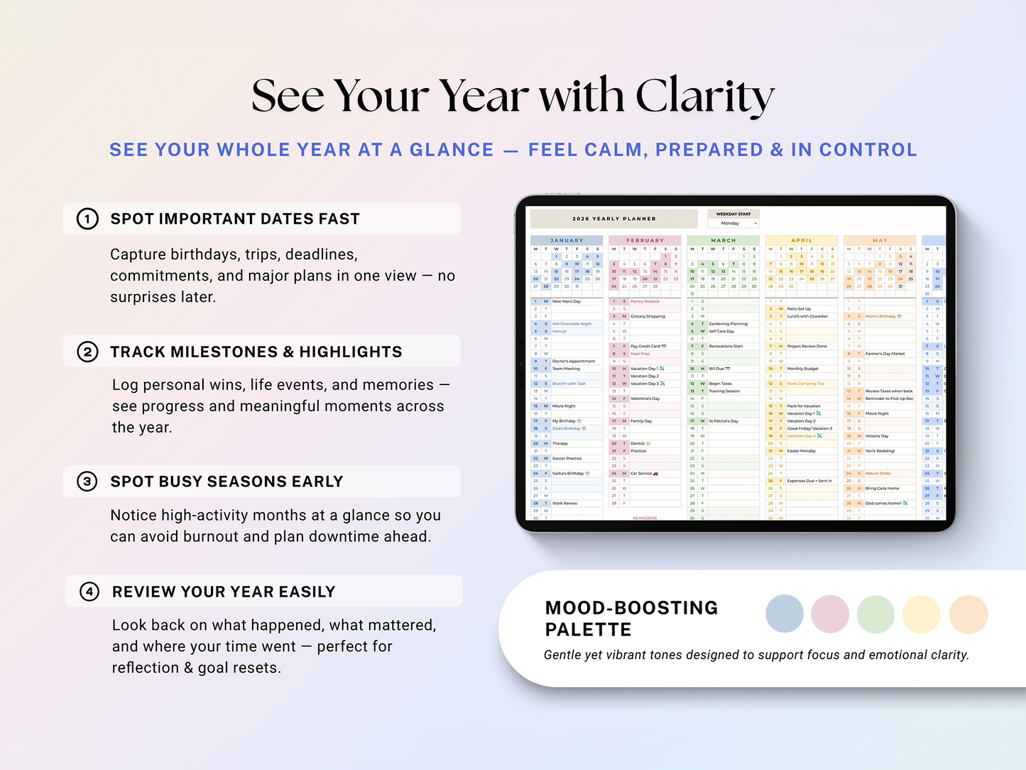 One-Page Year Planner