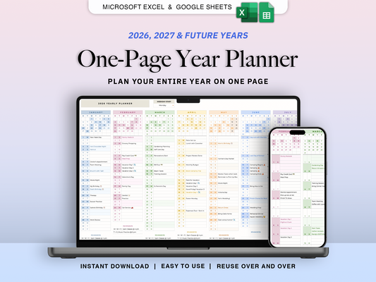 One-Page Year Planner