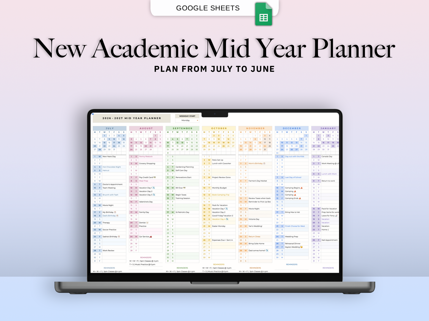 One-Page Year Planner
