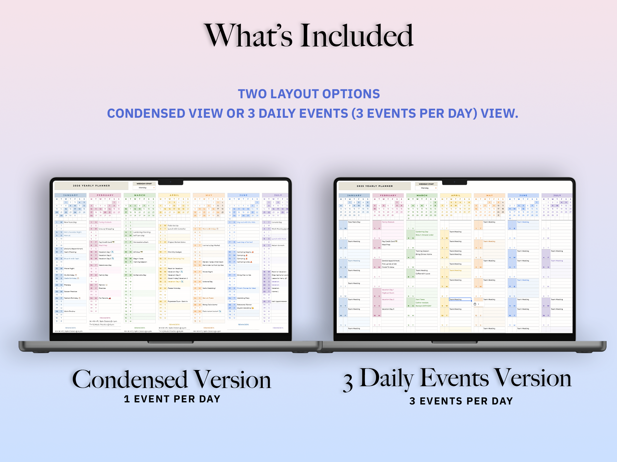 One-Page Year Planner